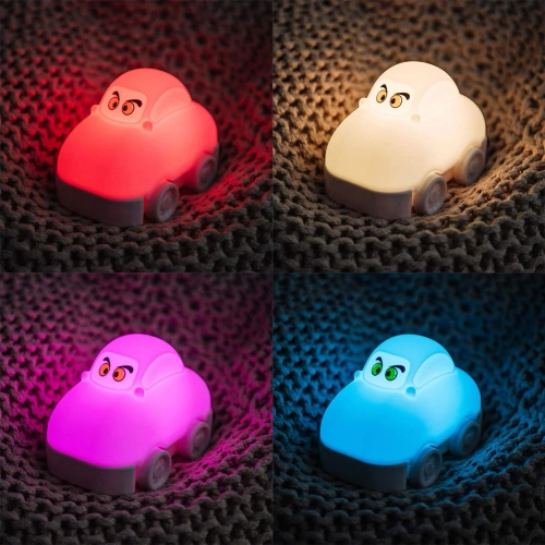 Silikon LED Nachtlicht Auto | Tragbare Kinderlampe 9 Lichtfarben | JL-604