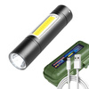 LED-Taschenlampe Mini Aluminium Taktisch XPE CREE + COB | integrierter Akku, micro USB Kabel, Etui | 600 mAh, 450 lm, 3 Leuchtmodi | TL-510