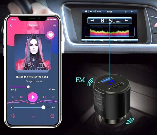 Bluetooth | FM-Auto-Transmitter mit LED-Display | USB-Ladegerät | Freisprecheinrichtung | X20