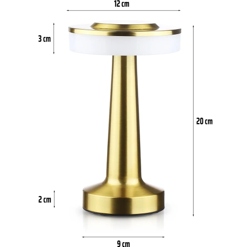 Kabellose Tischlampe | Berührungsempfindliche Nachtlampe mit einstellbarer Lichtfarbe | USB Lampe | HJA14-GOLD