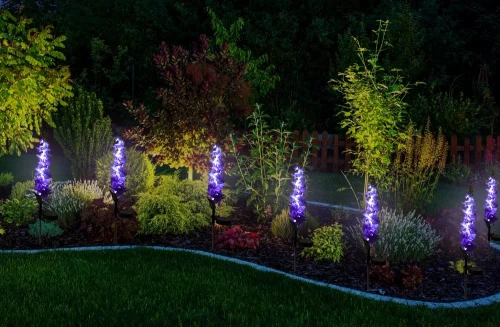 Solarblume | Solar-LED-Gartenlaterne Rittersporn | 72 cm, 600 mAh | FLD-33-PURPLE
