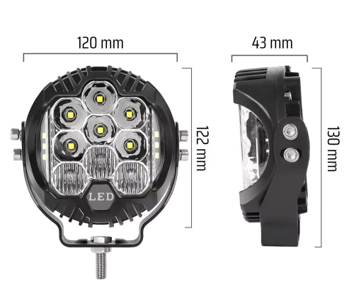 LED-Arbeitsleuchte | 5" | 50 W | 5.000 lm | 2-in-1 | Tagfahrlicht (DRL) + Fernscheinwerfer | WL002-50W