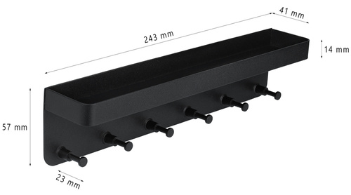 Wandgarderobe für Schlüssel und Kleidung mit Ablagefach für Kleinteile | ZW-J26