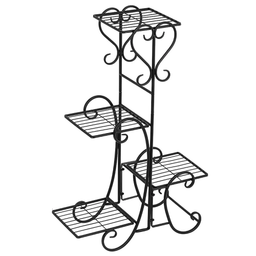 Metall-Pflanzenständer | Regal für Pflanzen | schwarz | MF-S05-BLACK