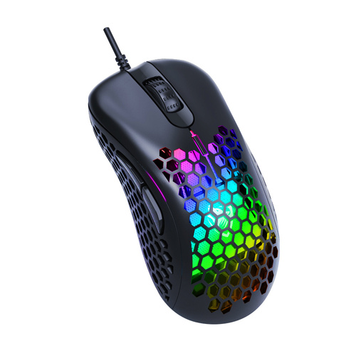 Ultraleichte Gaming-Maus für Computer, kabelgebunden, optisch, USB | LED RGB-Beleuchtung | 800-6400 DPI, 6 Tasten | G540