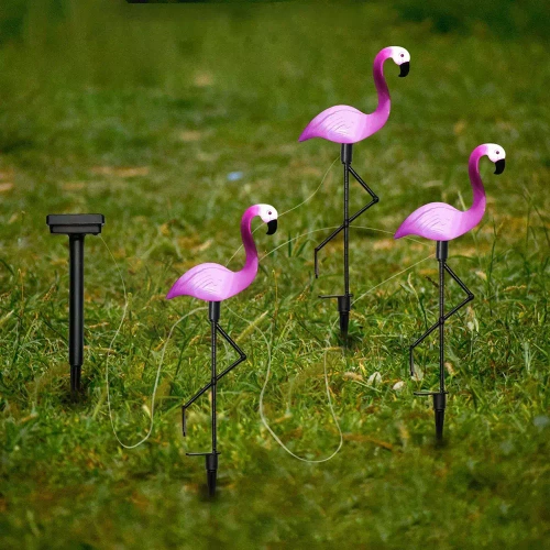 Garten Solar-LED-Laterne Flamingos 3er Set | 51cm, 600mAh | BRD-3IN1