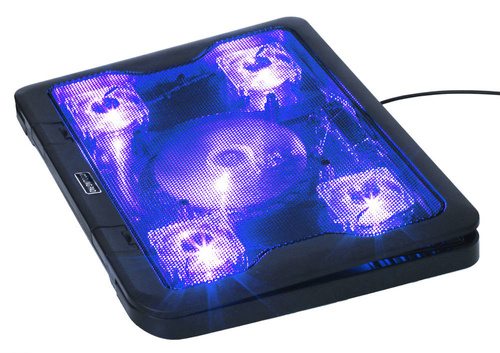 Laptop-Kühlständer 12-17" | 5 Lüfter | USB HUB | LED | C5-SCHWARZ