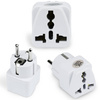 Universeller Netzadapter, Reiseadapter mit UK/USA/CN Steckdosen zu EU/PL Steckdosen | Weiß | AD-DE89