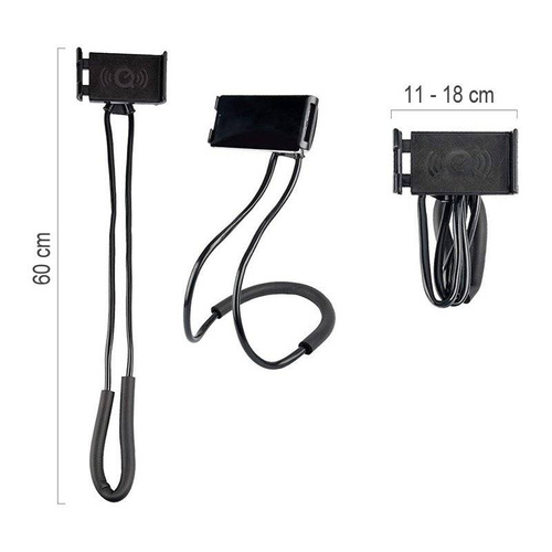 Universaler Ständer | Halterung für Hals / Selfie-Stick für Telefon | N005-Schwarz