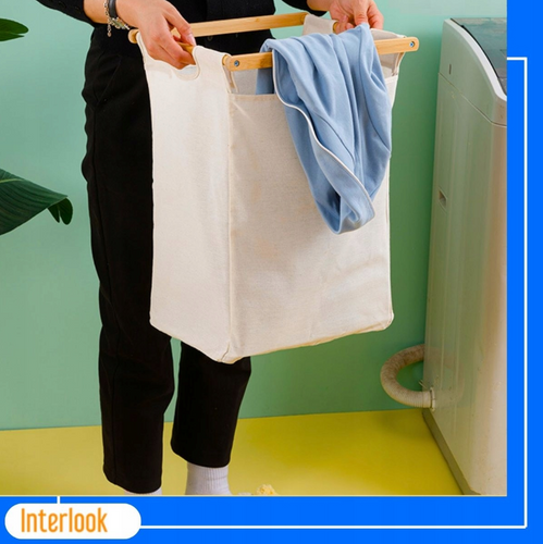 Wäschekorb mit Schrank | doppelt | Bambus | NZ-2BS-Bamboo