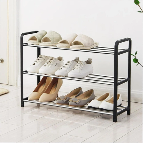 Schuhregal | Schuhschrank | 3-stufiger Schuhorganizer | Schuhregal | MLS-646-SCHWARZ