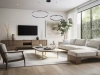 Zweiteilige moderne Pendelleuchte | LED | Schwarz | RLK-C02-38W-B