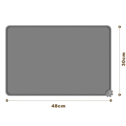 Wasserdichte Futternapf-Unterlage für Haustiere | 48x30 cm | Silikonunterlage für Hunde und Katzen | MLG-4830