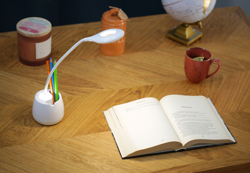 LED-Schreibtischleuchte | 5 W, Nachtmodus, Stifte- und Bleistifthalter | MT-812
