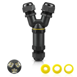Wasserdichte Kabelmuffe IP68 | Y-Verbindung 2×3-polig 450 V 32 A für Kabel 4–14 mm | M685-YA