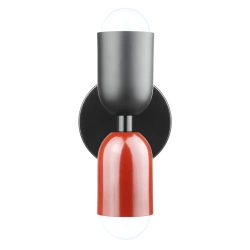 LED-Wandleuchte E27 | Design Wandlampe für Wohnzimmer oder Schlafzimmer | YG-W008-R+B