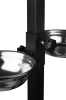 Doppelnapf für Futter und Wasser | Schalen auf höhenverstellbarem Gestell für Hund oder Katze | LDB-2ML-BLACK