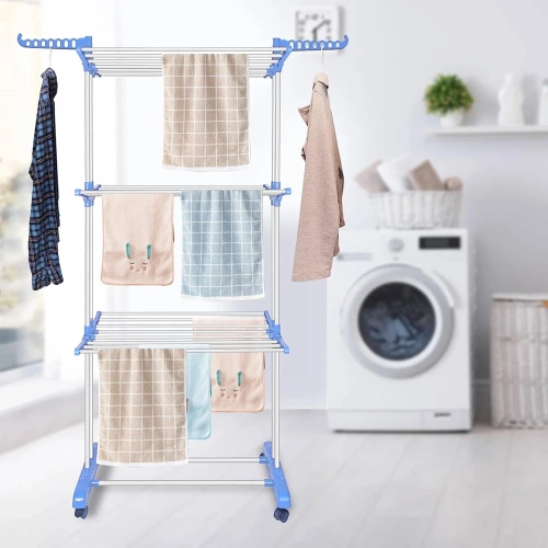 Wäschetrockner | Vertikaler Kleiderständer | Horizontaler Wäschetrockner | TW-116-BLUE
