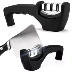 Messerschärfer | Dreistufiges Schärfsystem | schwarz | KN-830-BLACK