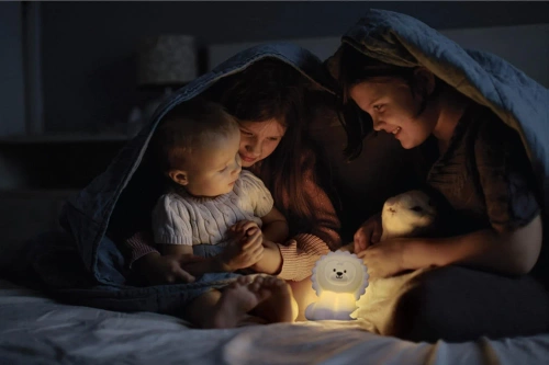 LED-Nachtlicht für Kinder mit Bluetooth-Lautsprecher | Silikon, touchsensitiv, USB-Aufladung | JS-L8L-330