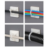 Set 10 Stück Kabel- und Drahtorganizer | Kabelbinder und Basis mit Schaumband | Weiß | KZ-D06-40MM