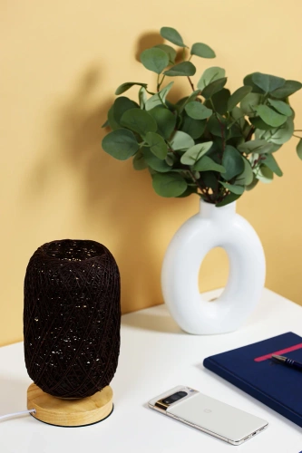 Rattan-Tischleuchte | stilvolle Nachttischleuchte | ZBD-C2314-BR