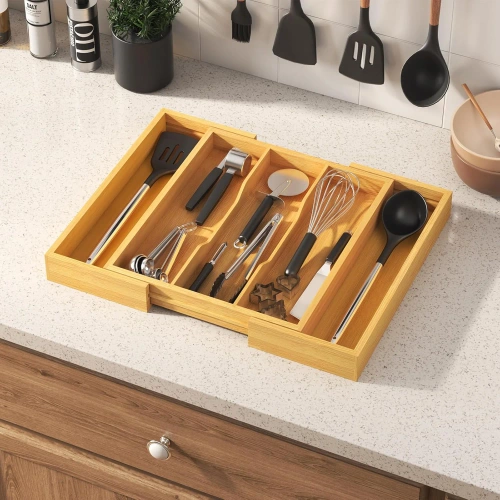 Besteck-Organizer | Schubladeneinsatz aus Bambus | KBT-G513