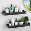 Badezimmerregal über dem Waschbecken | Länge 60 cm | Duschablage | Schwarz | BSU-L60CM-B