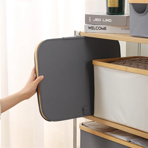 Wäschekorb | Faltbarer Wäschesammler | Stoffspielzeugbehälter | Accessoire-Organizer | OCF-450-GREY