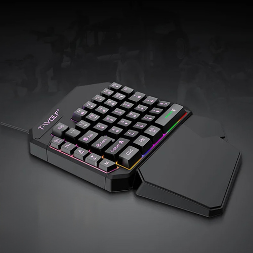 Gaming-Einhandtastatur mit LED-Hintergrundbeleuchtung, Keypad | T19