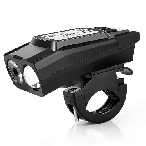LED-Fahrradbeleuchtung 3-in-1 | 800 lm | mit Hupe und Fahrradtacho | schwarz | BK-H1920