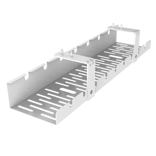 Kabel-Organizer für Schreibtischunterbau 50 cm | Korb, Führung, Halterung | Weiß | CWT-O1