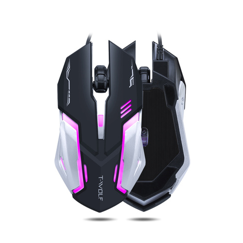 Gaming-Maus, kabelgebunden, optisch, USB | LED-RGB-Beleuchtung | 800–2.400 DPI, 4 Tasten | V5