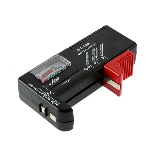 Batterietester | Analoges Voltmeter | Universaltester für Batterien und Akkus | BT-168-BLACK