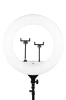 LED-Ringlicht | stufenlose Farb- und Helligkeitseinstellung, Stativ 195 cm, 3 Smartphone-Halterungen, Transporttasche | YQ-480B