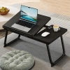 Klappbarer Laptoptisch mit verstellbarem Neigungswinkel | Funktionstisch mit Zusatzplatte | Mobiler Bettständer | LFD-5532-BK
