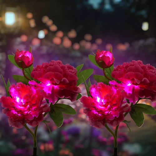 Solarblume | Solar-LED-Gartenlaterne Peonia lila | 80 cm, 600 mAh | FLD-10-PURPLE