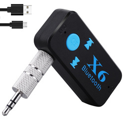 Kabelloser Bluetooth-Audioempfänger v 4.1 + EDR + A2DP | AUX Mini-Jack Adapter | Unterstützung von TF microSD | X6