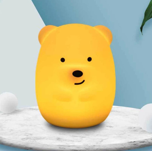 LED-Nachtlicht für Kinder | RGB, Silikon, Bär, mit IR-Fernbedienung | NL-04