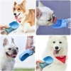 Tragbare Trinkflasche für Haustiere | Wasserflasche für Hund oder Katze | Trinkflasche mit angehängter Schale | PAC-500ML-BLUE