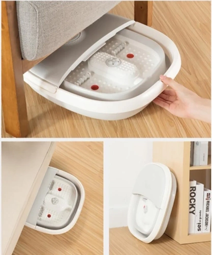 Faltbarer Wasser-Massagestab | Whirlpool-Badewanne | Fußmassagegerät mit Infrarot | Q-806-GREY