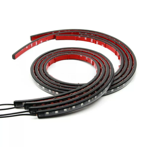 LED-Unterbodenbeleuchtung | Flexible RGB-Bänder | Bluetooth-Konnektivität mit Telefon-App | Gurtlänge: 90 cm x 2 und 120 cm x 2