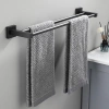 Handtuchhalter | Wandhalterung für das Badezimmer | Badezimmerstange | MJR-60CM-2-SCHWARZ