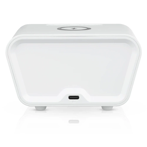 Intelligenter Wecker mit Qi 15 W kabelloser Ladefunktion | Wecker mit drei Alarmzeiten | Uhr mit Temperaturanzeige | SZ01-15W-W