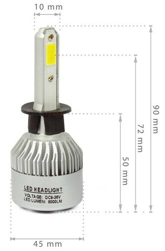 H1 LED Scheinwerferlampen S2 COB 36W 16000 lm | 2 Stück