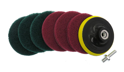 Set 10 Reinigungsbürsten und Pads zur Montage in Bohrmaschine / Schrauber | UP-2-10PCS