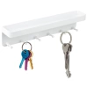 Metallischer Schlüsselhalter mit Regal | Weißer Kleiderhaken | Hakenleiste | ZW-J26-WHITE