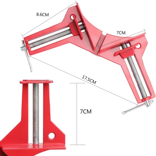 Schreiner-Winkelspanner | Eckzwinge | Winkelmontageklemme | AZ-C90-ROT