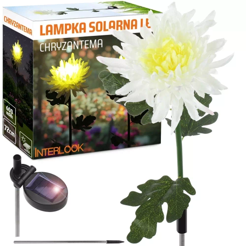 LED-Gartenleuchte Solar-Chrysantheme | 72 cm, 600 mAh | weiß | FLD-26-WHITE