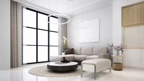 Zweiteilige moderne Pendelleuchte | LED | Weiß | RLK-C02-50W-W